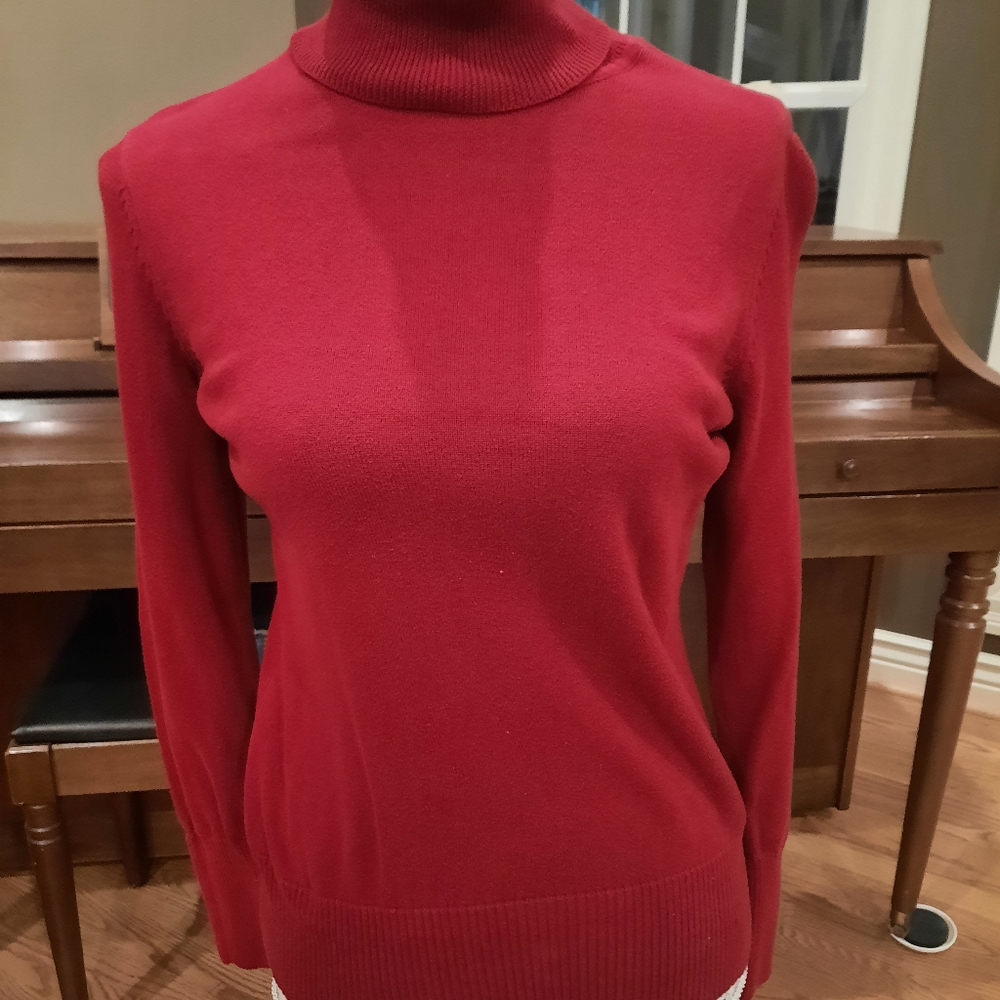 Med Red Turtleneck Sweater